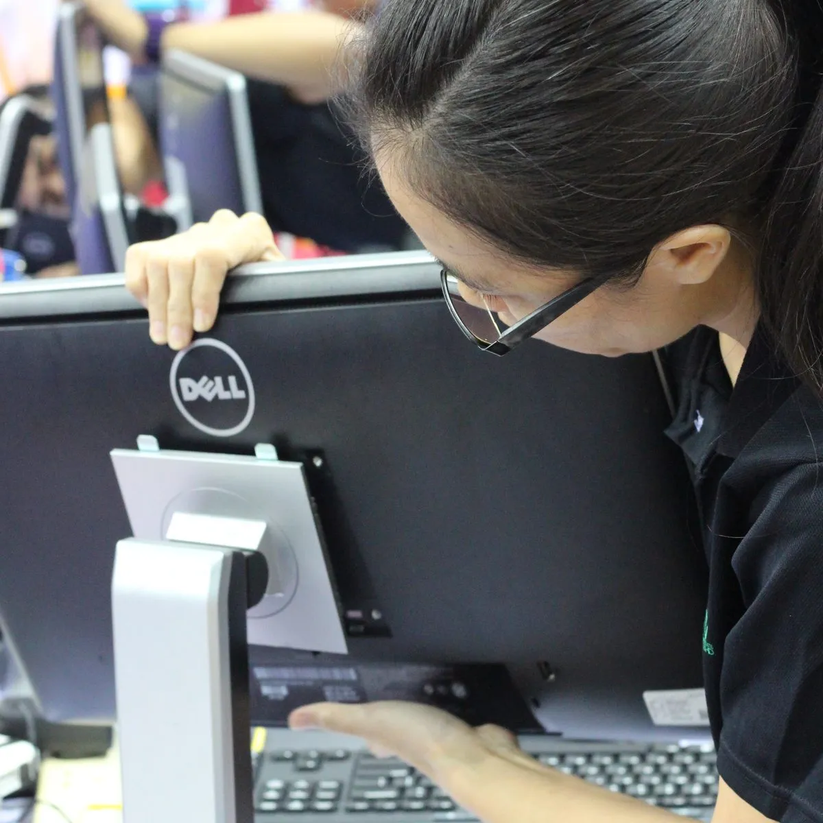 H&A engineer at the encoding desk, patching the live stream feed